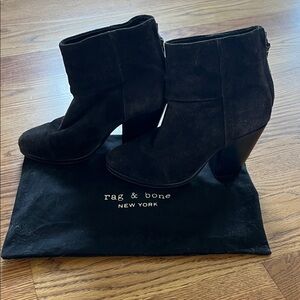 Rag & Bone Black Suede Heeled Boots